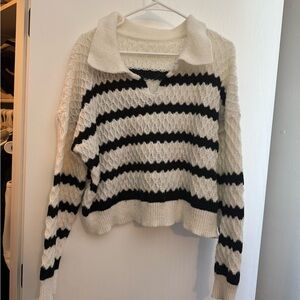 Striped Black and White Women's Sweater